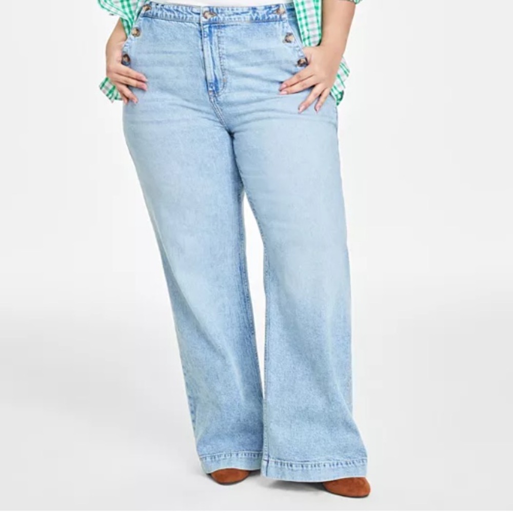 Light Blue Wide-Leg Jeans